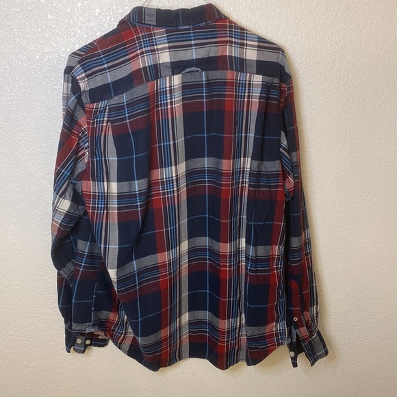 XL Old navy red, white and blue button up flannel dress shirt. - Picture 2 of 3